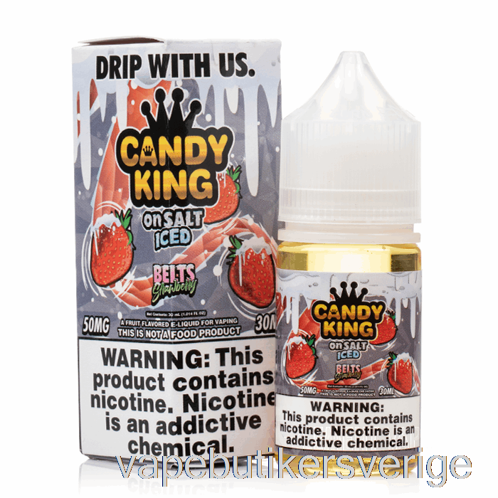 Vape Sverige Iced Belts Strawberry - Candy King On Salt - 30ml 50mg